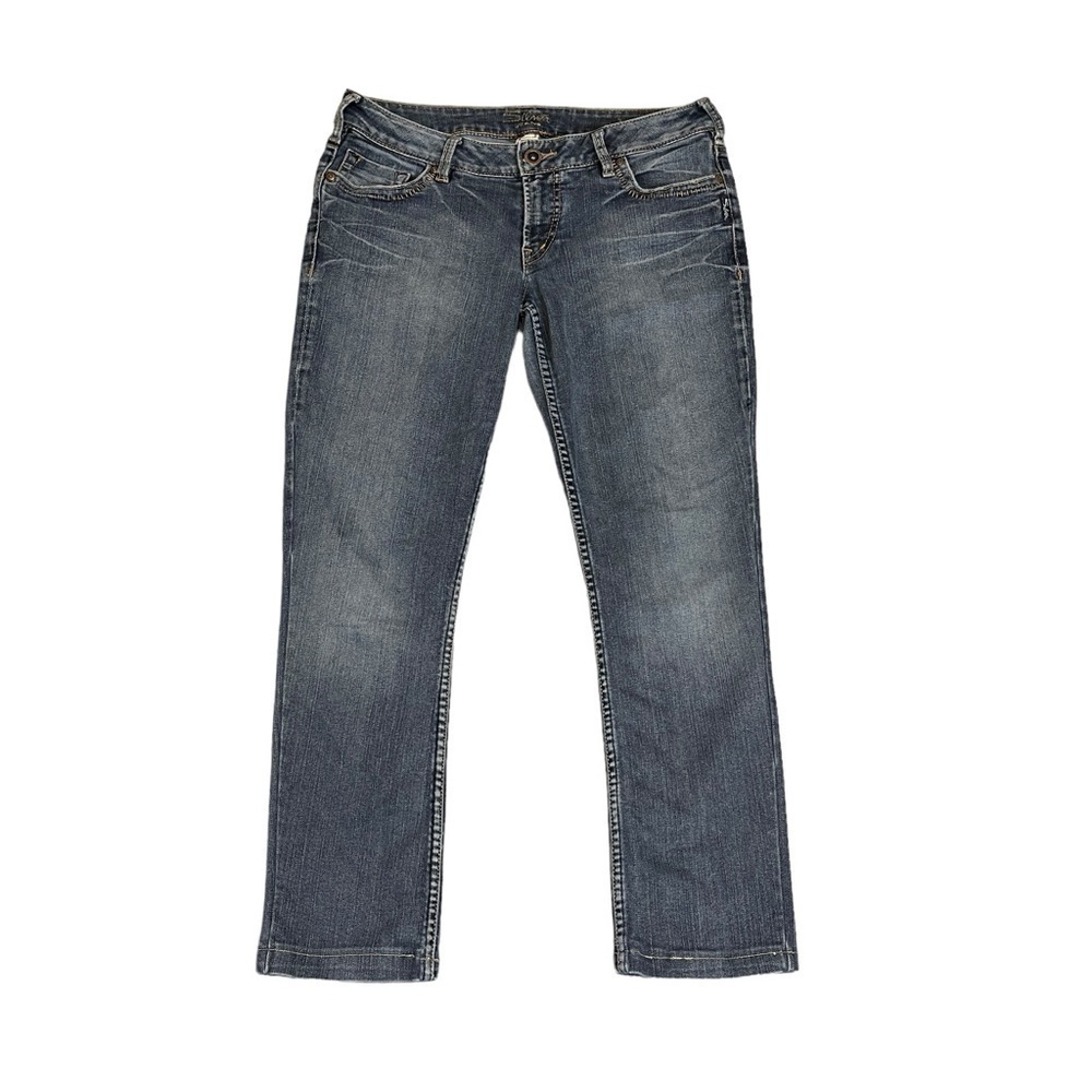VINTAGE Silver Jean Straight Leg Low Rise. Blue Size 8? #